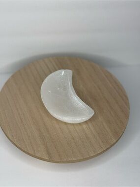 Selenite Crescent Moon Bowl | Satin Spar Crystal Charging Bowl | Moon Trinket